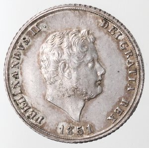 obverse: Napoli. Ferdinando II. 1830-1859. Carlino  1851. 51 su 38. Ag. 