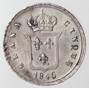 reverse: Napoli. Ferdinando II. 1830-1859. Mezzo Carlino 1846. Ag.