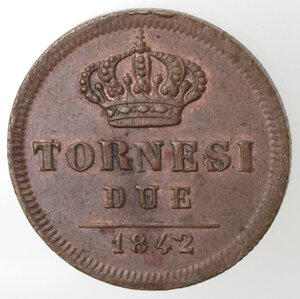 reverse: Napoli. Ferdinando II. 1830-1859. 2 Tornesi 1842. Ae. 