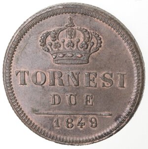 reverse: Napoli. Ferdinando II. 1830-1859. 2 Tornesi 1849. Ae. 