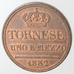 reverse: Napoli. Ferdinando II. 1830-1859. 1,5 Tornesi 1832. Ae. 