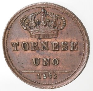reverse: Napoli. Ferdinando II. 1830-1859. Tornese 1852. Ae. 