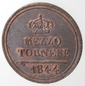 reverse: Napoli. Ferdinando II. 1830-1859. Mezzo Tornese 1844. Ae. 