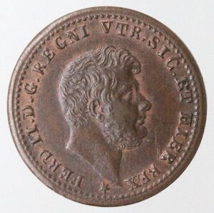 obverse: Napoli. Ferdinando II. 1830-1859. Mezzo Tornese 1852. Ae. 