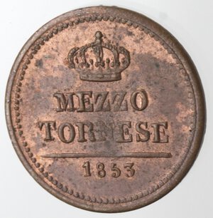 reverse: Napoli. Ferdinando II. 1830-1859. Mezzo Tornese 1853. Ae. 
