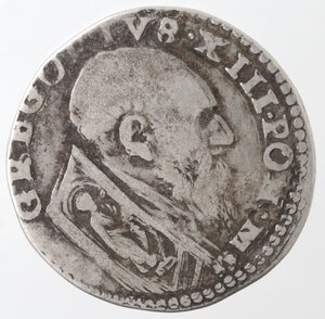 obverse: Roma. Gregorio XIII. 1572-1585. Testone. Ag. 