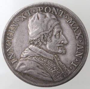 obverse: Roma. Innocenzo XI. 1676-1689. Piastra. Ag. 