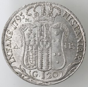 reverse: Napoli. Ferdinando IV. 1759-1799. Piastra 1795 SIGILIAR. Ag. 