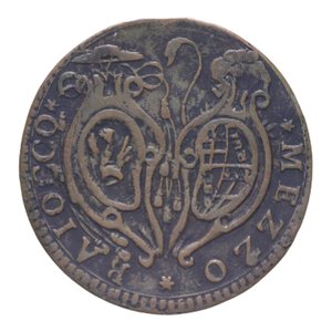 reverse: BOLOGNA PIO VI (1775-1799) 1/2 BAIOCCO 1781 CU 5,12 GR. BB