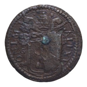obverse: GUBBIO ALESSANDRO VII (1655-1667) QUATTRINO R CU 3,51 GR. MB+