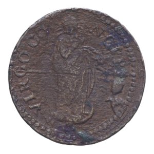 reverse: GUBBIO ALESSANDRO VII (1655-1667) QUATTRINO R CU 3,51 GR. MB+