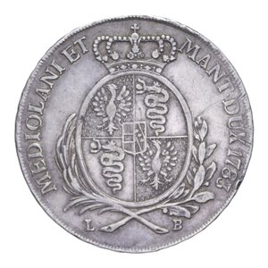 reverse: MILANO GIUSEPPE II (1780-1790) SCUDO 1783 AG. 22,99 GR. qBB/BB