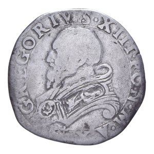obverse: ROMA GREGORIO XIII (1572-1585) TESTONE A. X AG. 9,02 GR. MB-BB
