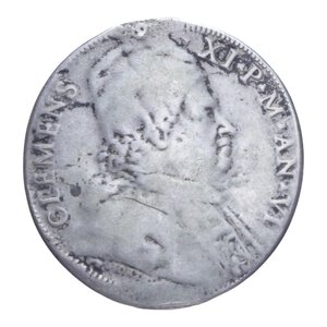 obverse: ROMA CLEMENTE XI (1700-1721) MEZZA PIASTRA 1706 R AG. 14,65 GR. MB (APPICCAGNOLO RIMOSSO)