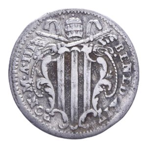 obverse: ROMA BENEDETTO XIV (1740-1758) GROSSO 1742 AG. 1,26 GR. BB
