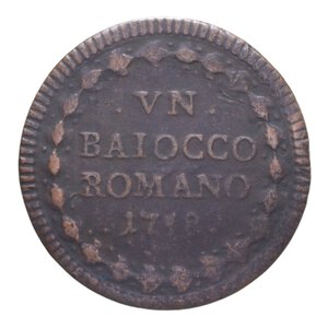 reverse: ROMA CLEMENTE XIII (1758-1769) BAIOCCO 1758 R CU 9,99 GR. MB+