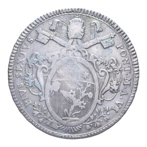 reverse: ROMA PIO VI (1775-1799) SCUDO 1780 A. VI AG. 26,13 GR. qBB (APPICCAGNOLO RIMOSSO)