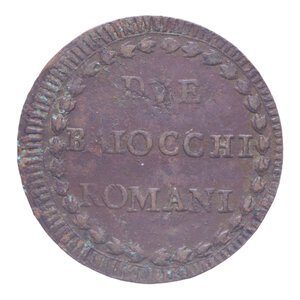 reverse: ROMA PIO VI (1775-1799) 2 BAIOCCHI ROMANI AN. XX CU 18,65 GR. BB