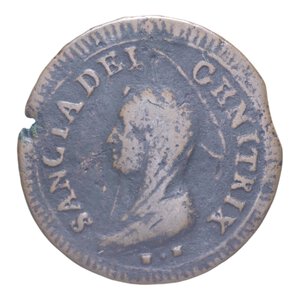 obverse: ROMA PIO VI (1775-1799) 5 BAIOCCHI 1797 MADONNINA CU 15,24 GR. MB+