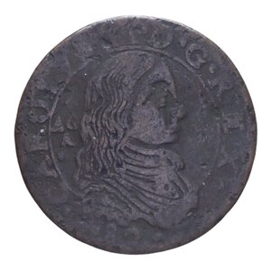 obverse: REGNO DI NAPOLI CARLO II (1665-1700) GRANO 1682 CU 8,60 GR. MB-BB
