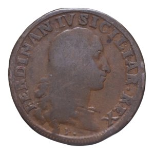 obverse: REGNO DI NAPOLI FERDINANDO IV (1759-1816) GRANO 12 CAVALLI 1790 CU 6,37 GR. MB-BB/qBB