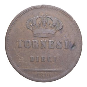 reverse: REGNO DELLE DUE SICILIE FERDINANDO I (1816-1825) 10 TORNESI 1819 CU 27,73 GR. MB-BB/qBB