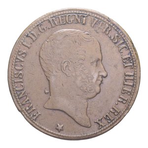 obverse: REGNO DELLE DUE SICILIE FRANCESCO I (1825-1830) 10 TORNESI 1825 CU 31,60 GR. qSPL