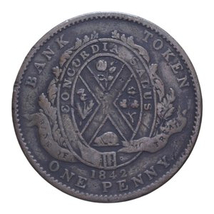 reverse: CANADA MONTREAL 1 PENNY 1842 TOKEN CU 18,25 GR. BB
