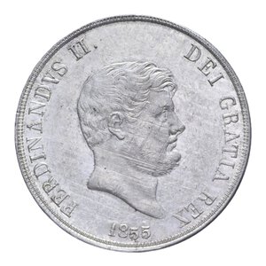 obverse: REGNO DELLE DUE SICILIE FERDINANDO II (1830-1859) PIASTRA 120 GRANA 1855 AG. 27,51 GR. qSPL/SPL