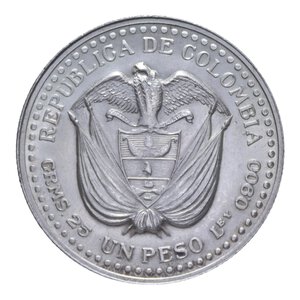 reverse: COLOMBIA 1 PESO 1956 AG. 24,89 GR. FDC