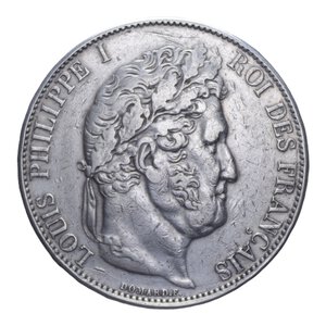 obverse: FRANCIA LUIGI FILIPPO I 5 FRANCHI 1844 AG. 24,88 GR. BB