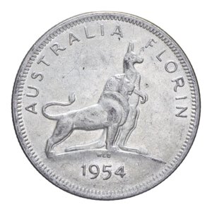 reverse: AUSTRALIA ELISABETTA II FLORIN 1954 AG. 11,30 GR. BB-SPL