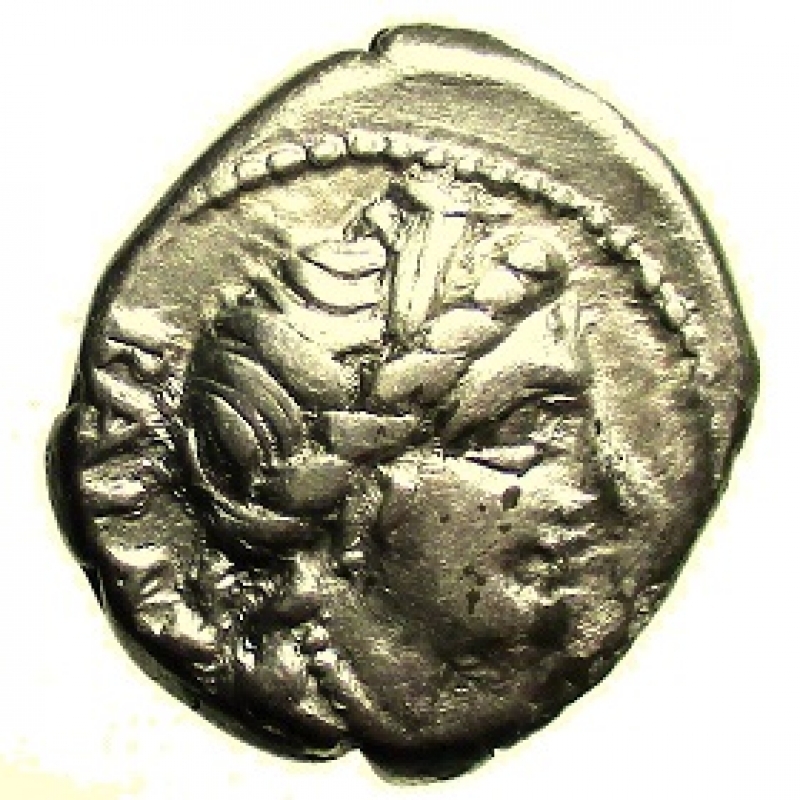 obverse: Repubblica Romana. Gens Aelia o Allia. Caius Allius Bala. 92 a.C. Denario