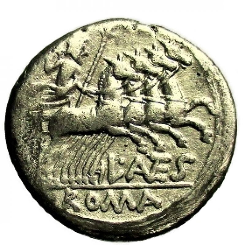 reverse: Repubblica Romana. Gens Antestia. Lucius Antestius Gragulus. 136 a.C. Denario.