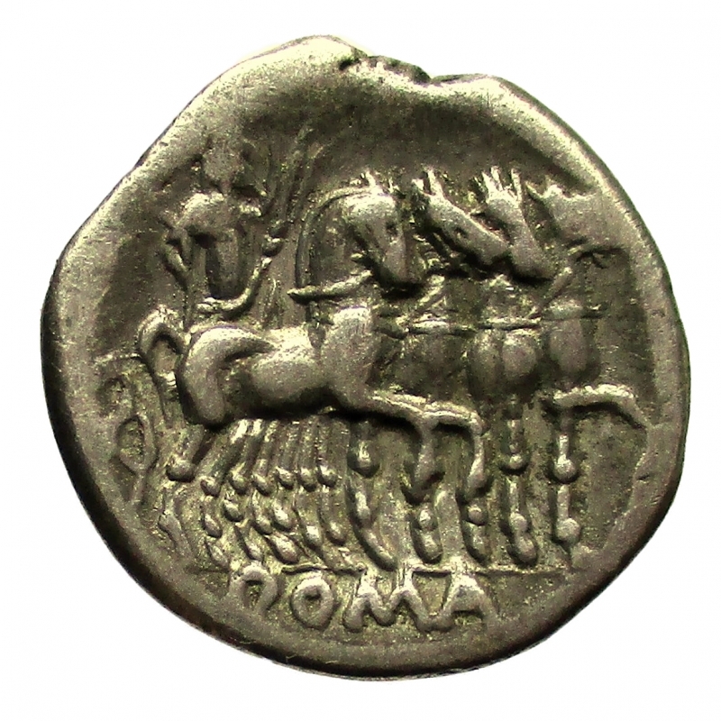 reverse: Repubblica Romana. Q. Caecilius Metellus. Denario, ca. 130 a.C.