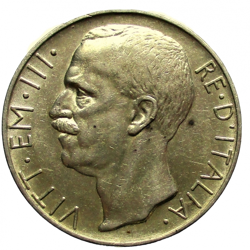 obverse: Roma Vittorio Emanuele III - 10 Lire 1927