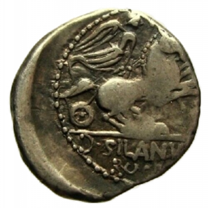 reverse: Repubblica Romana - Gens Junia. D Junius Silanus LF. 91 a.C. Denario