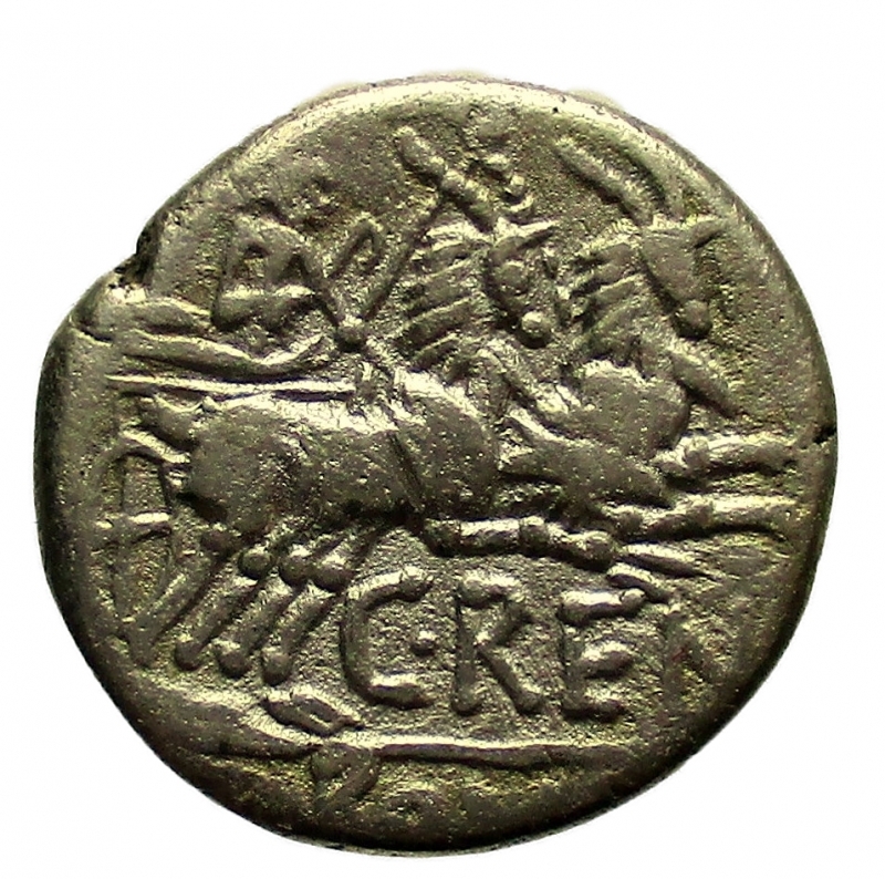 reverse: Repubblica Romana. Gens Renia. Caius Renius. 138 a.C. Denario. Ag. 