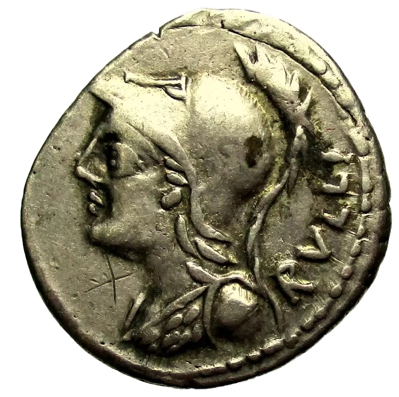 obverse: Repubblica Romana. Gens Servilia. Publius Servilius Rullus. 100 a.C. Denario. 