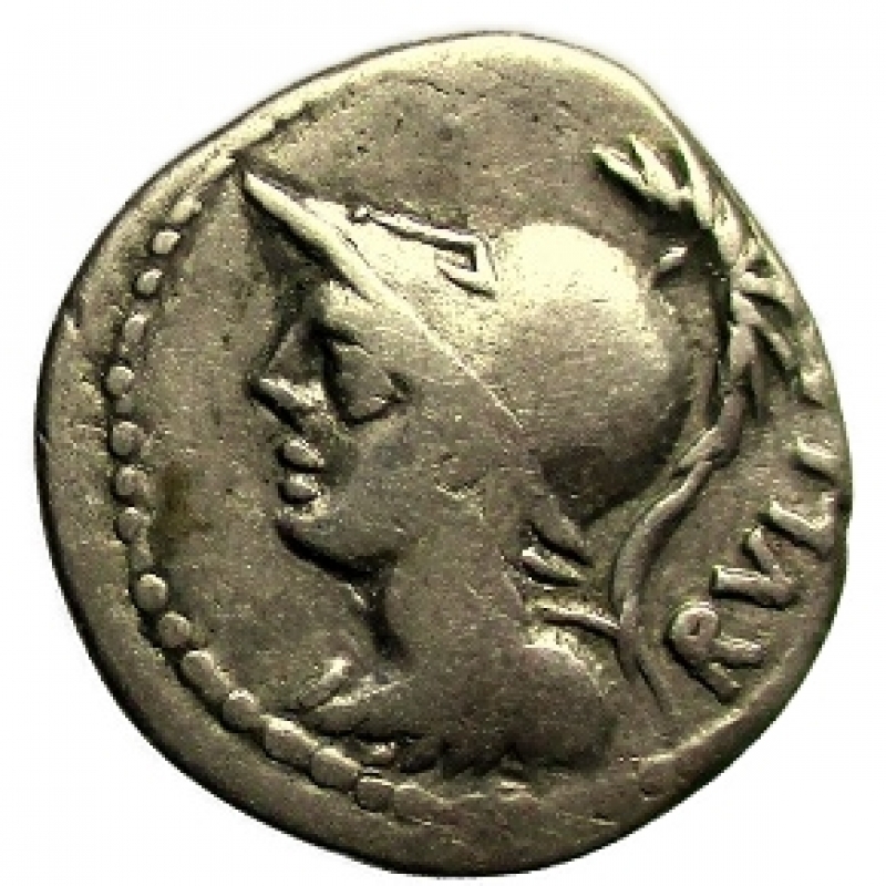 obverse: Repubblica Romana. Gens Servilia. Publius Servilius Rullus. 100 a.C. Denario.