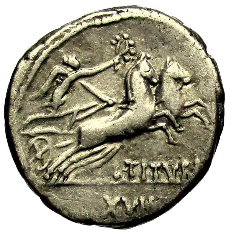 reverse: Repubblica Romana. L. Titurius L.f. Sabinus. 89 B.C.