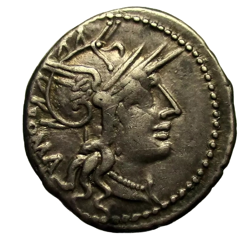 obverse: Repubblica Romana. Gens Tullia. Marcus Tullius. 120 a.C. Denario.