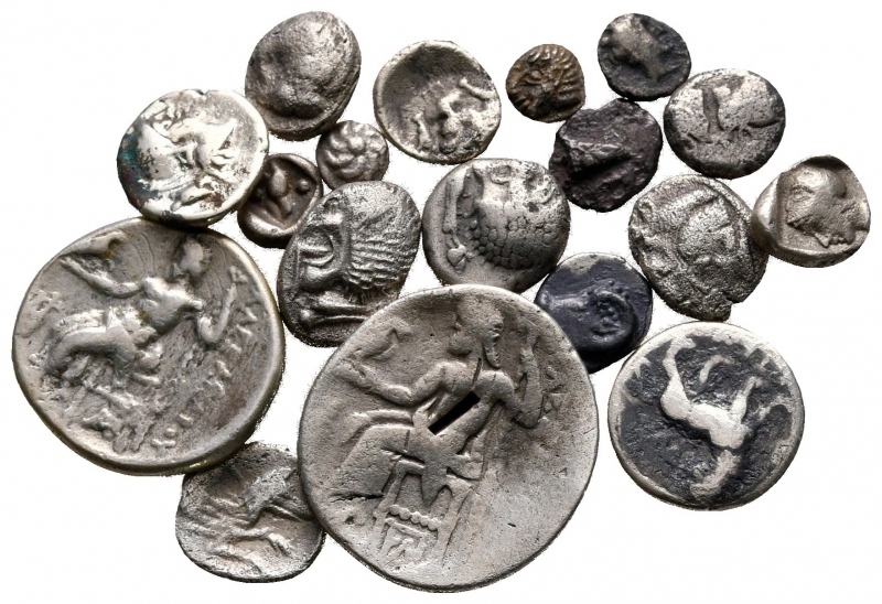 obverse: Lotto di 18 monete greche in argento