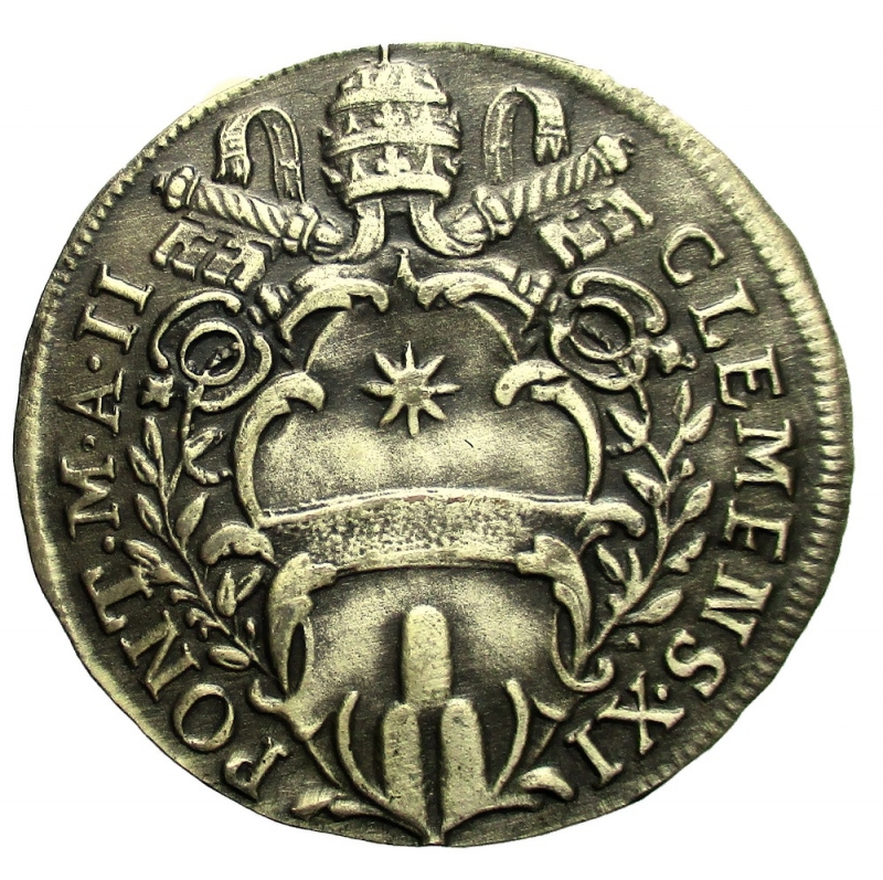 obverse: Clemente XI (1700-1721) Testone 