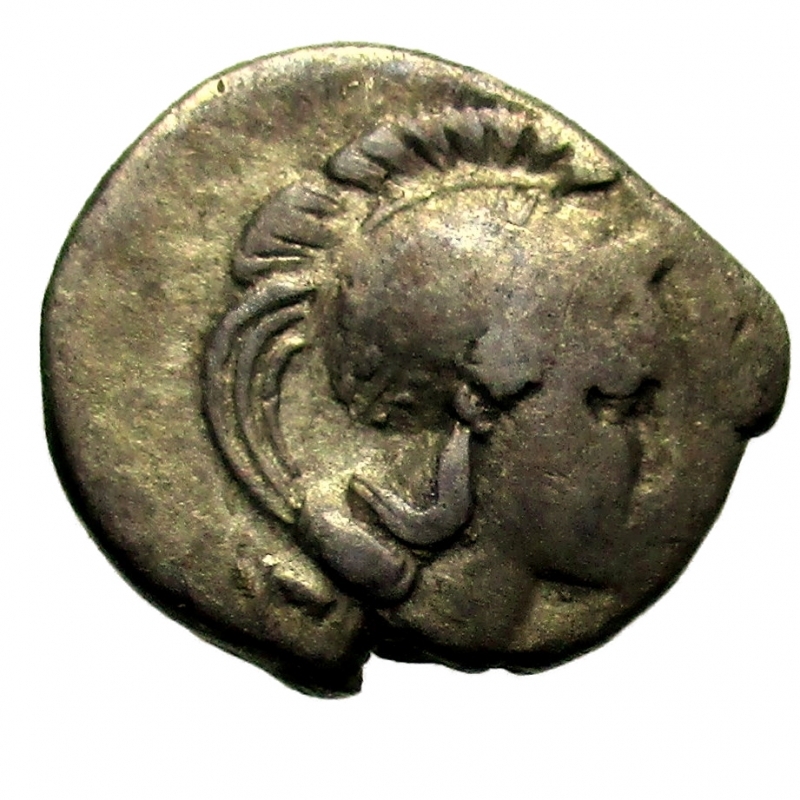 obverse:  Mondo Greco. Lucania, Thourioi  400-350 a.C. Triobolo  