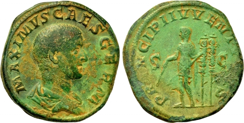 obverse: Impero Romano. Massimo Cesare. 235-238 d.C. Sesterzio.