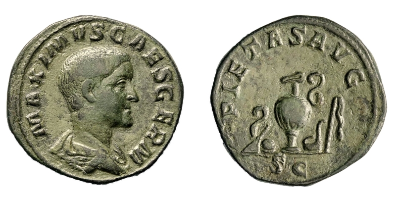 obverse: Impero Romano. Massimo Cesare. 235-238 d.C. Sesterzio.
