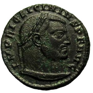 obverse: Impero Romano. Licinio I. 308-324 d.C. Follis.
