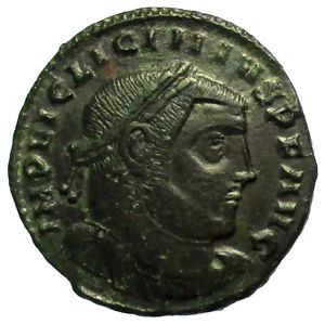 obverse: Impero Romano. Licinio I. 308-324 d.C. Follis.