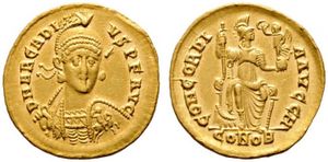 obverse:  Impero Romano. Arcadio 383-408 d.C. 